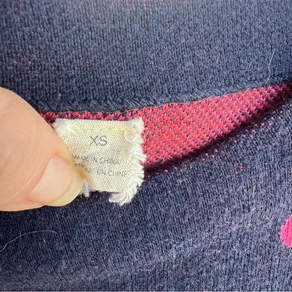 Anthropologie Field & Flower Navy Sweater with Pink Floral Design - Picture 5 of 8